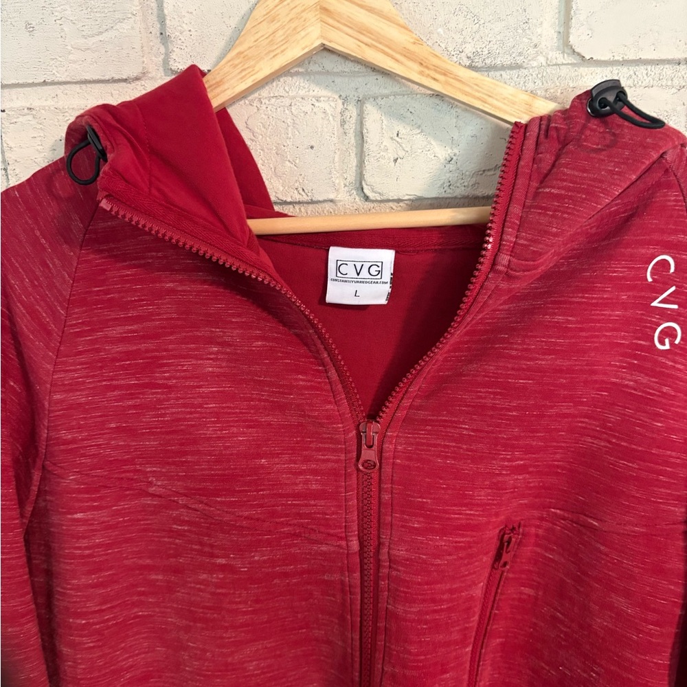 Red CVG (Constantly Varied Gear) Red Rest Day  Zip-Up Hoodie sweatshirt. NWOT - Picture 4 of 10